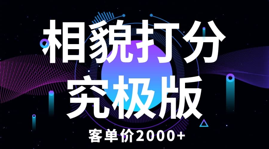 相貌打分究极版，客单价2000+纯新手小白就可操作的项目-扬明网创