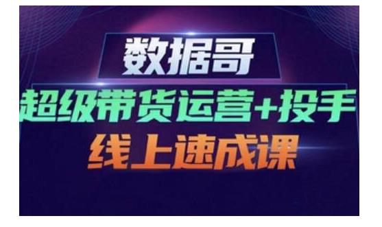 数据哥·超级带货运营+投手线上速成课，快速提升运营和熟悉学会投手技巧-扬明网创