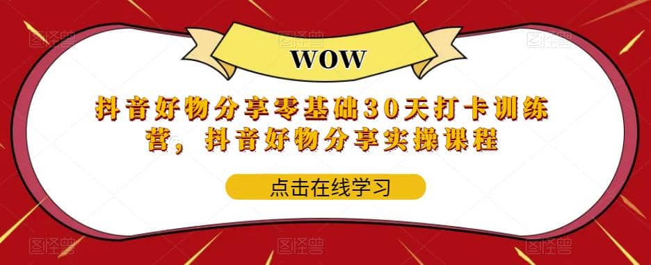 抖音好物分享0基础30天-打卡特训营，抖音好物分享实操课程-扬明网创