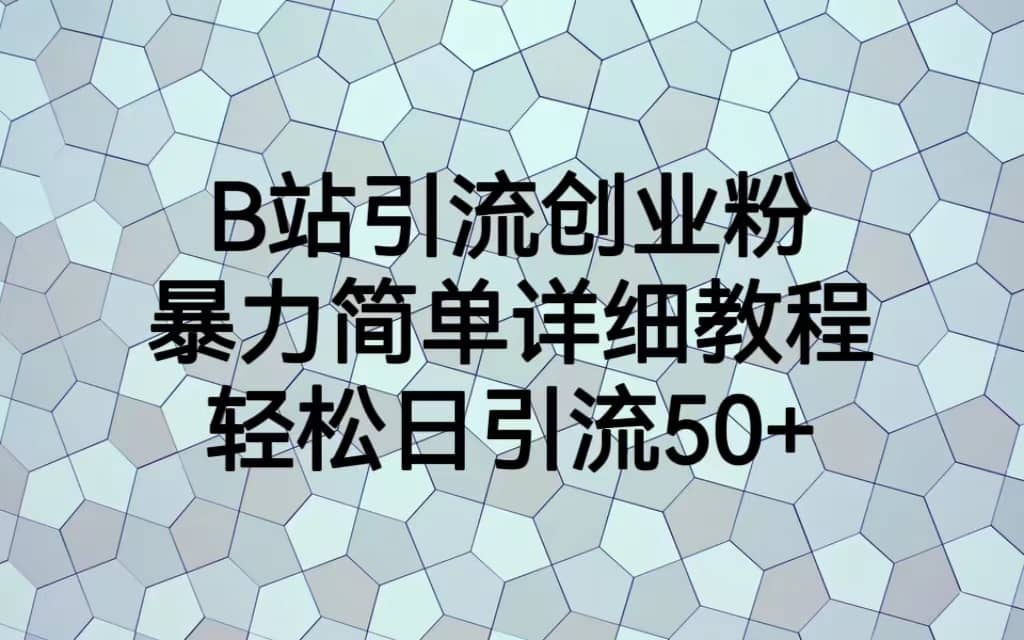 B站引流创业粉，暴力简单详细教程，轻松日引流50+-扬明网创