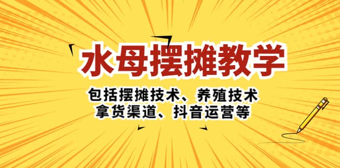 水母·摆摊教学，包括摆摊技术、养殖技术、拿货渠道、抖音运营等-扬明网创