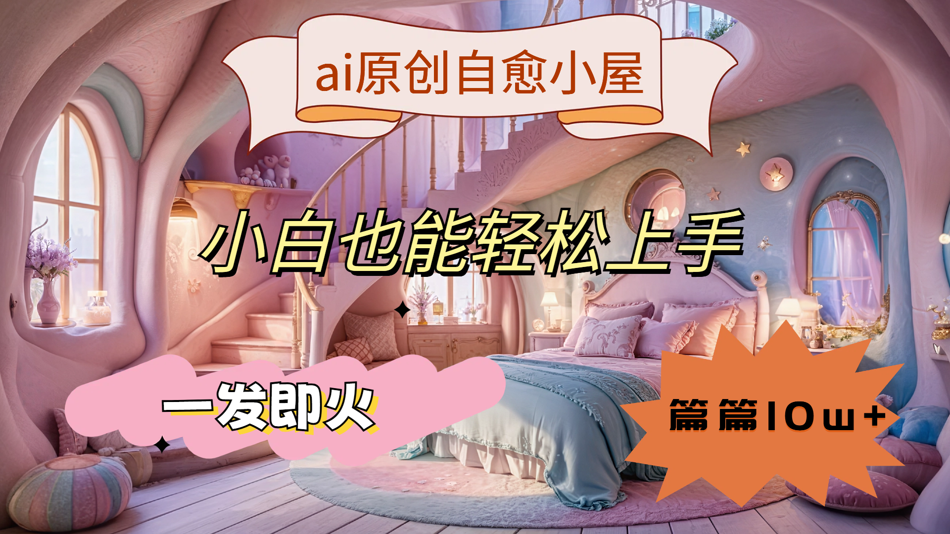 ai原创治愈小屋，小白也能轻松上手，一发即火，篇篇10w+-扬明网创