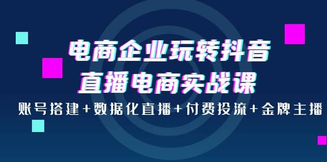 电商企业玩转抖音直播电商实战课：账号搭建+数据化直播+付费投流+金牌主播-扬明网创