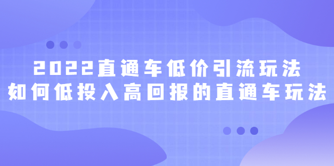 2022直通车低价引流玩法，教大家如何低投入高回报的直通车玩法-扬明网创