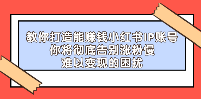 教你打造能赚钱小红书IP账号，了解透彻小红书的真正玩法-扬明网创