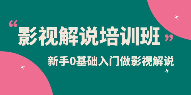 影视解说实战培训班，新手0基础入门做影视解说（10节视频课）-扬明网创