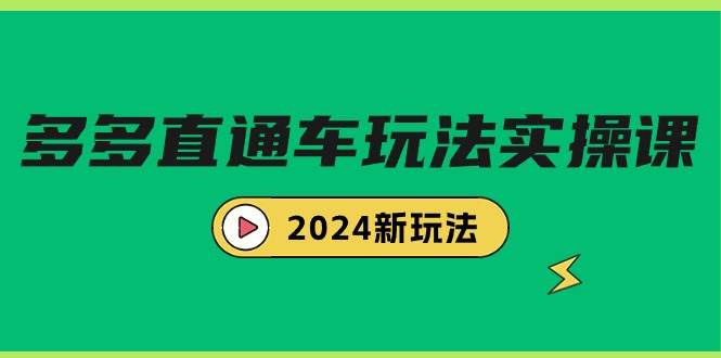 多多直通车玩法实战课，2024新玩法（7节课）-扬明网创