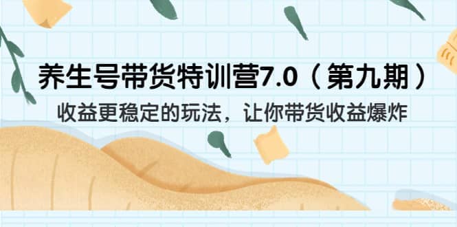 养生号带货特训营7.0（第九期）收益更稳定的玩法 让你带货收益爆炸（11节）-扬明网创