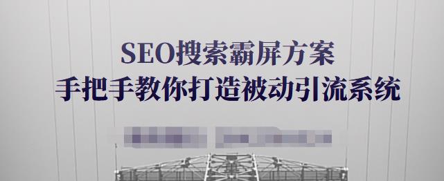 SEO搜索霸屏方案，手把手教你打造被动引流系统【视频课程】-扬明网创