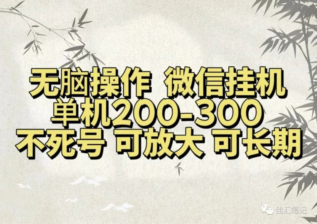 无脑操作微信视频号挂机单机200-300一天，不死号，可放大，工作室实测-扬明网创