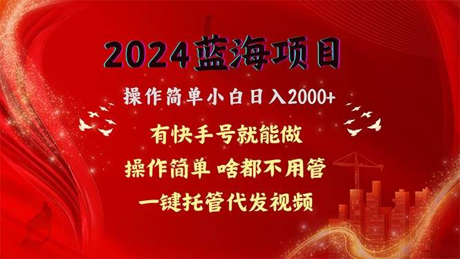 2024蓝海项目，网盘拉新，操作简单小白日入2000+，一键托管代发视频，…-扬明网创