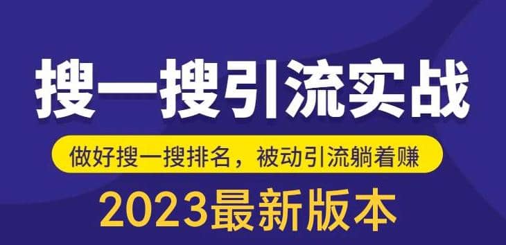 外面收费980的最新公众号搜一搜引流实训课，日引200+-扬明网创