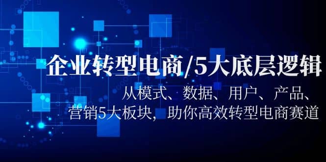 企业转型电商/5大底层逻辑，从模式 数据 用户 产品 营销5大板块，高效转型-扬明网创