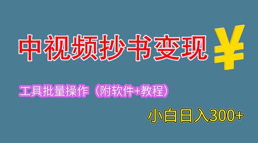 2023中视频抄书变现（附工具+教程），一天300+，特别适合新手操作的副业-扬明网创