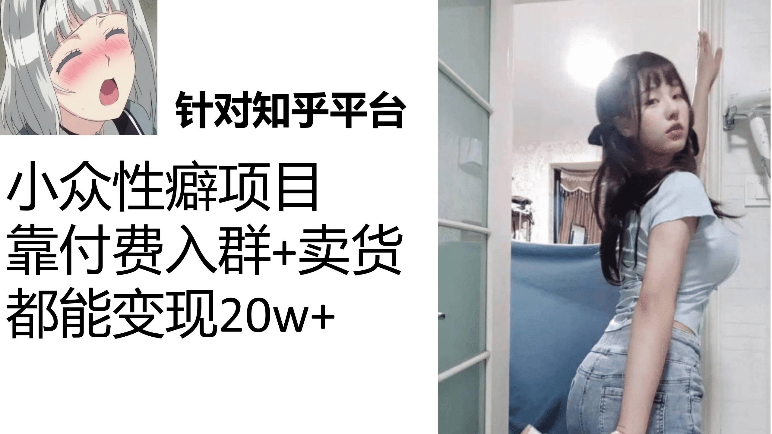 知乎小众性癖项目，Lsp的钱才是最好赚的，付费建群+卖货变现20w-扬明网创