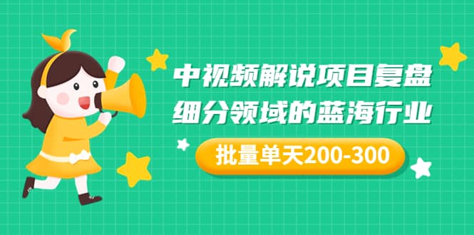 某付费文章：中视频解说项目复盘：细分领域的蓝海行业 批量单天200-300收益-扬明网创