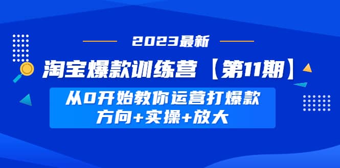 淘宝爆款训练营【第11期】 从0开始教你运营打爆款，方向+实操+放大-扬明网创