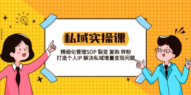 私域实战课程：精细化管理SOP 裂变 复购 转粉 打造个人IP 私域增量变现问题-扬明网创