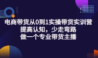 电商带货从0到1实操带货实训营:提高认知,少走弯路,做一个专业带货主播-扬明网创