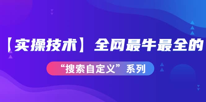 【实操技术】全网最牛最全的“搜索自定义”系列！价值698元-扬明网创