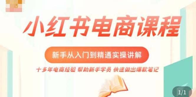 小红书电商新手入门到精通实操课，从入门到精通做爆款笔记，开店运营-扬明网创