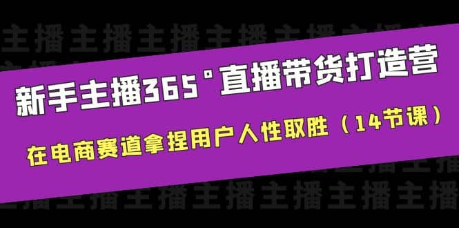 新手主播365°直播带货·打造营，在电商赛道拿捏用户人性取胜（14节课）-扬明网创