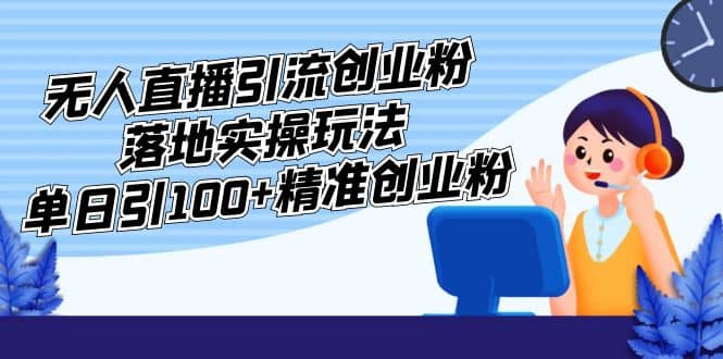 外面收费3980的无人直播引流创业粉落地实操玩法，单日引100+精准创业粉-扬明网创