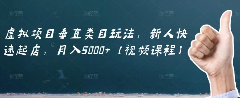 虚拟项目垂直类目玩法，新人快速起店，月入5000+【视频课程】-扬明网创