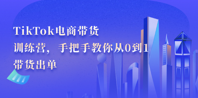 TikTok电商带货训练营，手把手教你从0到1带货出单-扬明网创