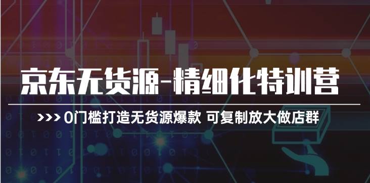 京东无货源-精细化特训营，0门槛打造无货源爆款 可复制放大做店群-扬明网创