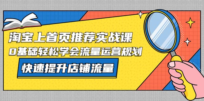 淘宝上首页/推荐实战课：0基础轻松学会流量运营规划，快速提升店铺流量-扬明网创