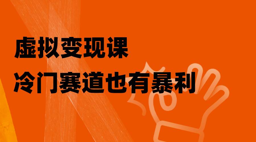 虚拟变现课，冷门赛道也有暴利，手把手教你玩转冷门私域-扬明网创