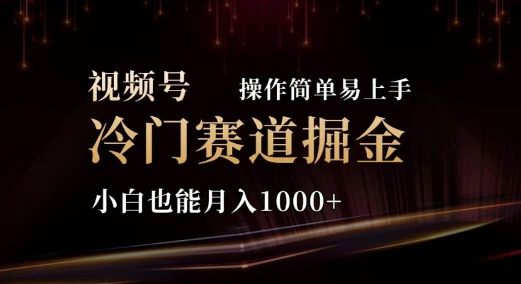 2024视频号冷门赛道掘金，操作简单轻松上手，小白也能月入1000+-扬明网创