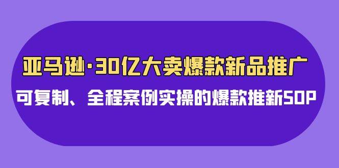 亚马逊30亿·大卖爆款新品推广，可复制、全程案例实操的爆款推新SOP-扬明网创