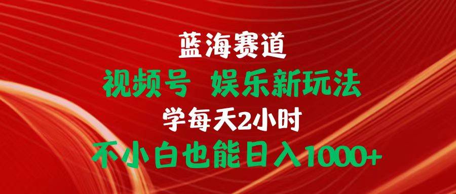 蓝海赛道视频号 娱乐新玩法每天2小时小白也能日入1000+-扬明网创