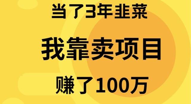 当了3年韭菜，我靠卖项目赚了100万-扬明网创