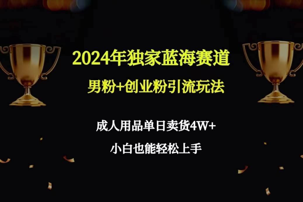 2024年独家蓝海赛道男粉+创业粉引流玩法，成人用品单日卖货4W+保姆教程-扬明网创