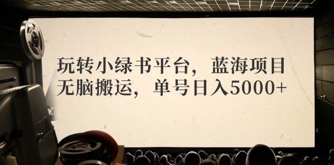 玩转小绿书平台，蓝海项目，无脑搬运，单号日入5000+-扬明网创