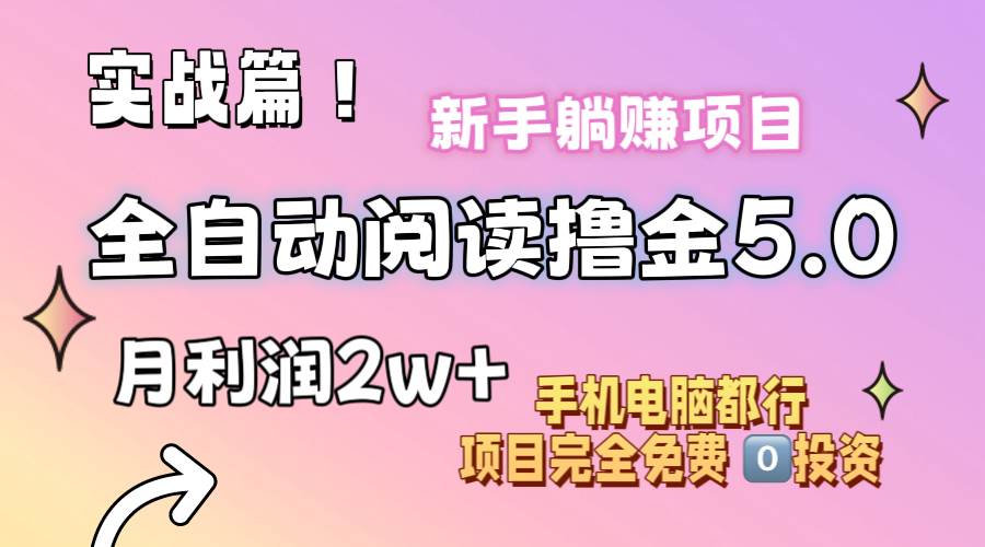 小说全自动阅读撸金5.0 操作简单 可批量操作 零门槛！小白无脑上手月入2w+-扬明网创