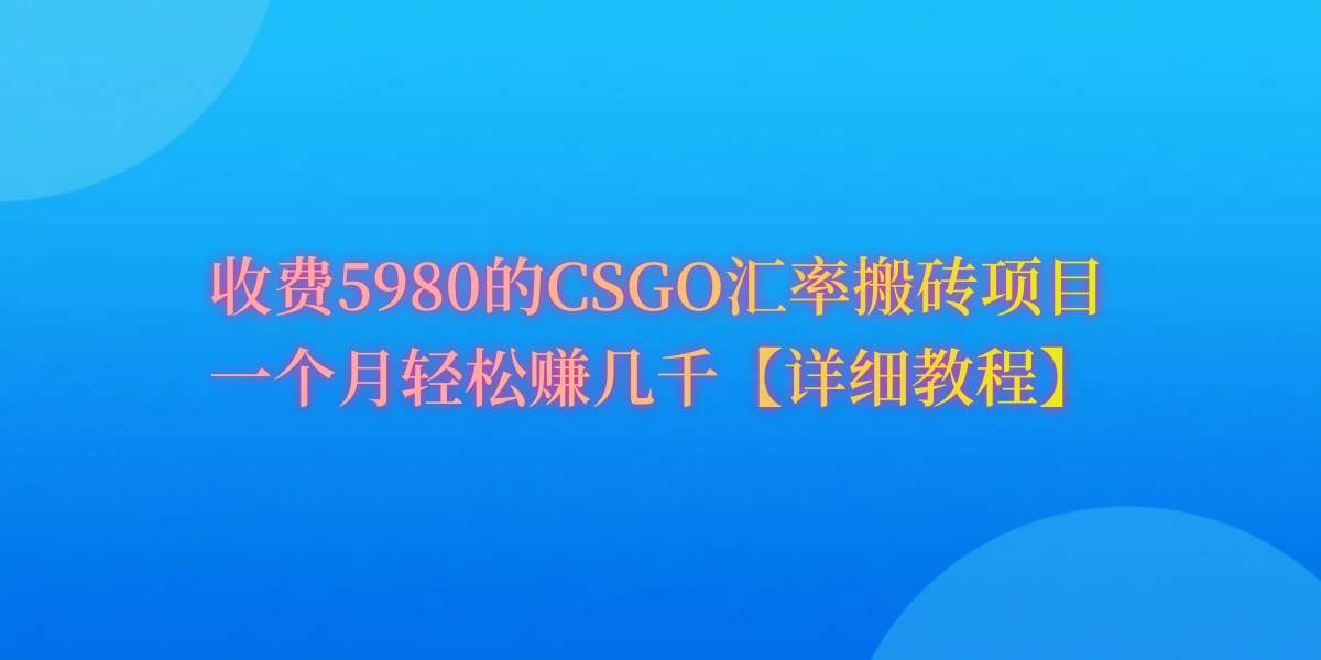 CSGO装备搬砖，月综合收益率高达60%，你也可以！-扬明网创