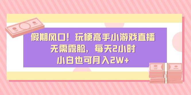 假期风口！玩梗高手小游戏直播，无需露脸，每天2小时，小白也可月入2W+-扬明网创