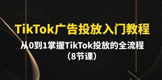 TikTok广告投放入门教程，从0到1掌握TikTok投放的全流程（8节课）-扬明网创