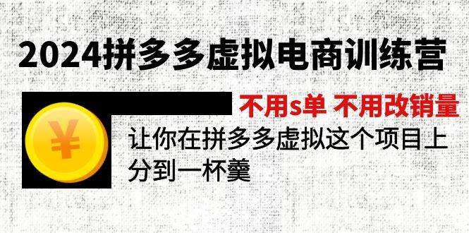 2024拼多多虚拟电商训练营 不用s单 不用改销量  在拼多多虚拟上分到一杯羹-扬明网创