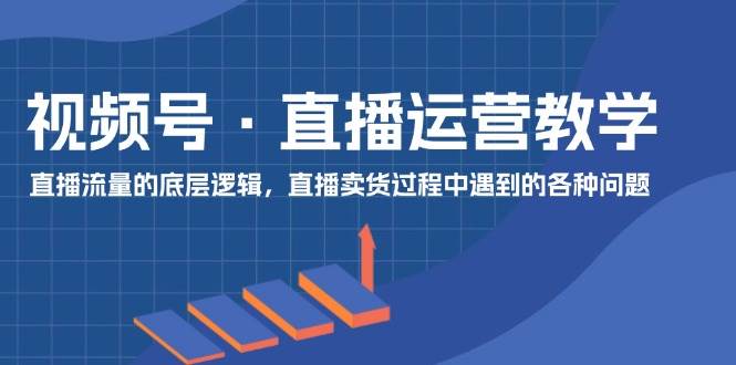 视频号 直播运营教学：直播流量的底层逻辑，直播卖货过程中遇到的各种问题-扬明网创