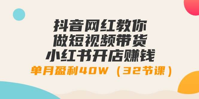 抖音网红教你做短视频带货+小红书开店赚钱，单月盈利40W（32节课）-扬明网创