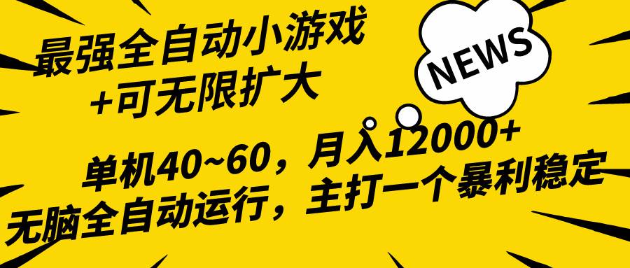 2024最新全网独家小游戏全自动，单机40~60,稳定躺赚，小白都能月入过万-扬明网创