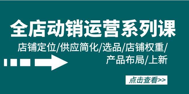 全店·动销运营系列课：店铺定位/供应简化/选品/店铺权重/产品布局/上新-扬明网创