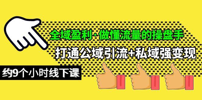 全域盈利·做懂流量的操盘手，打通公域引流+私域强变现，约9个小时线下课-扬明网创