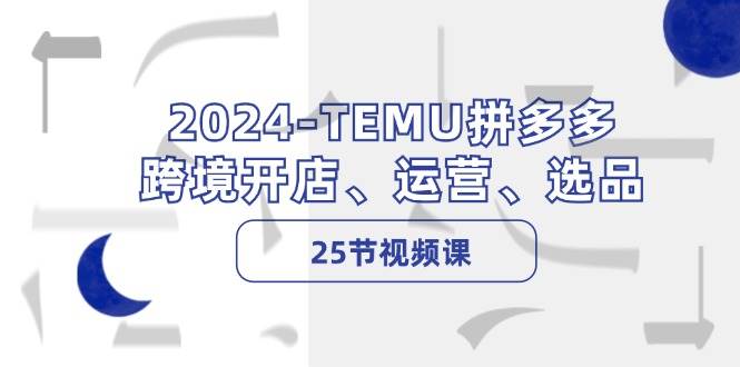 2024-TEMU拼多多·跨境开店、运营、选品（25节视频课）-扬明网创