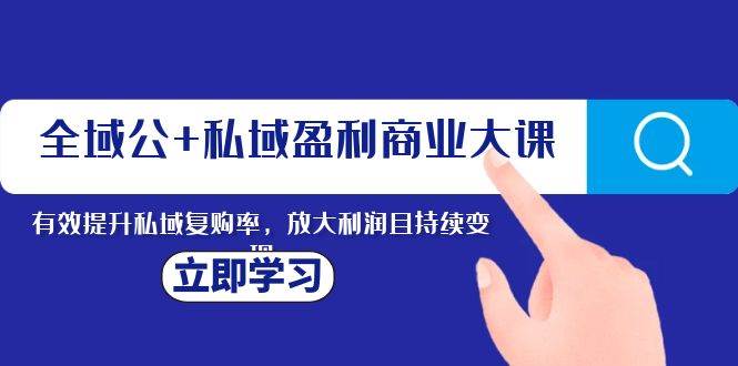 全域公+私域盈利商业大课，有效提升私域复购率，放大利润且持续变现-扬明网创